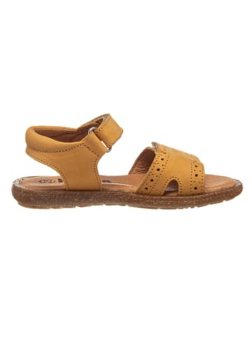 kmins Leren sandalen mosterdgeel