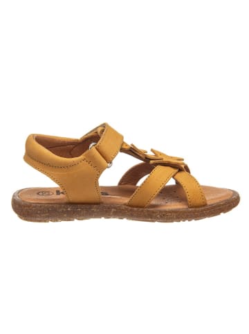 kmins Leren sandalen mosterdgeel