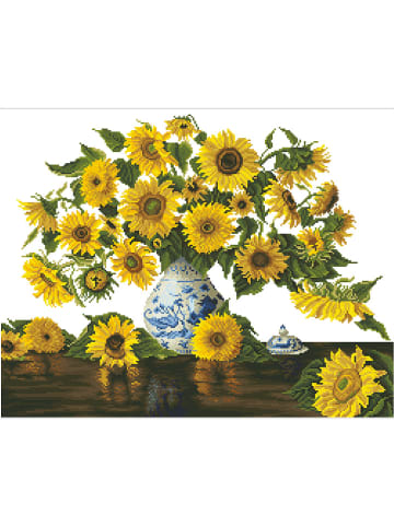 DIAMOND DOTZ Diamond Painting "Sunflowers in a china vase - Diamond Dotz" - vanaf 8 jaar
