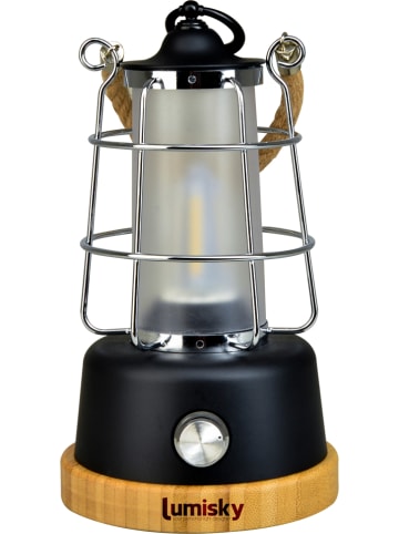 lumisky Decoratieve ledlamp "Wildy" zwart/lichtbruin - (H)23 x Ø 12,5 cm