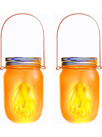 lumisky LED-Solarleuchte "Jamy" in Orange - (H)23,5 x Ø 8 cm