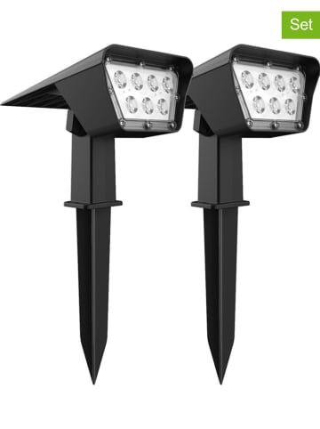 lumisky Lampy solarne LED (2 szt.) "Curtis" w kolorze czarnym - wys. 31,5 cm