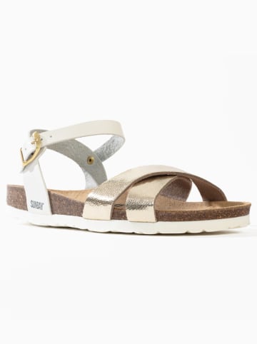 Sunbay Sandalen "Albany" wit/goudkleurig