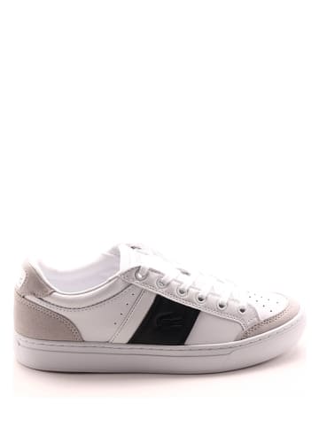 Lacoste Leren sneakers "Courtline" wit/zwart