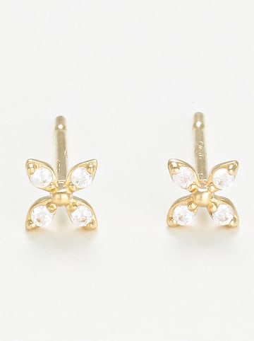 L instant d Or Gold-Ohrstecker mit Edelsteinen