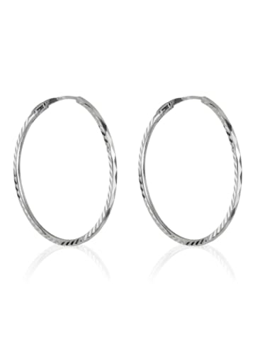 OR ÉCLAT Weißgold-Creolen "Créoles twistées"