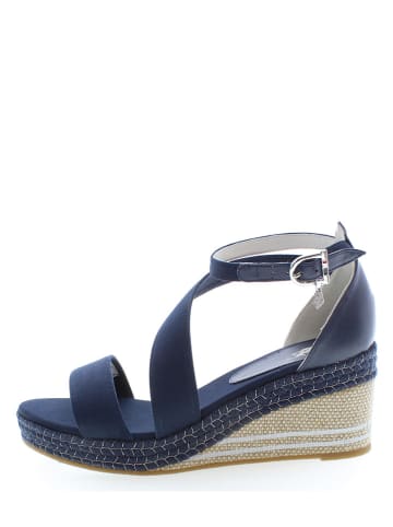 U.S. Polo Assn. Leder-Keilsandaletten "Agata" in Dunkelblau