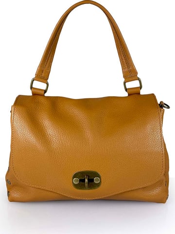 ORE10 Skórzana torebka "Mandarino" w kolorze jasnobrązowym - 29 x 22 x 8 cm