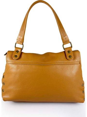 ORE10 Leren handtas "Mandarino" lichtbruin - (B)29 x (H)22 x (D)8 cm