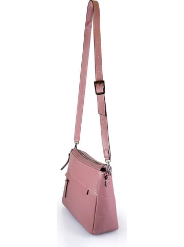 ORE10 Leder-Umhängetasche "Duca" in Rosa - (B)30 x (H)22 x (T)10 cm