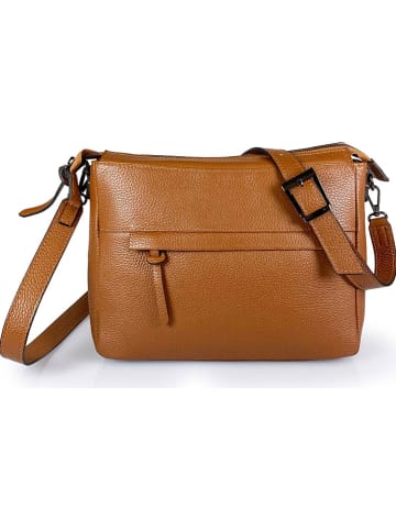 ORE10 Leren schoudertas "Duca" lichtbruin - (B)30 x (H)22 x (D)10 cm