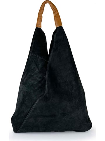 ORE10 Skórzana torebka "Lord" w kolorze czarnym - 34 x 39 x 8 cm