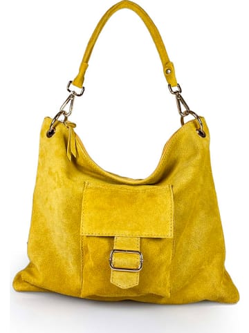 ORE10 Leren schoudertas "Queen" geel - (B)39 x (H)34 x (D)4 cm