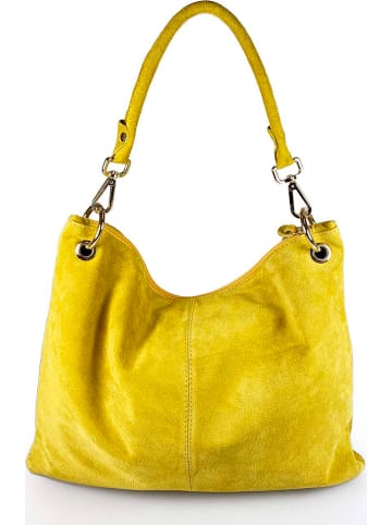 ORE10 Leren schoudertas "Queen" geel - (B)39 x (H)34 x (D)4 cm