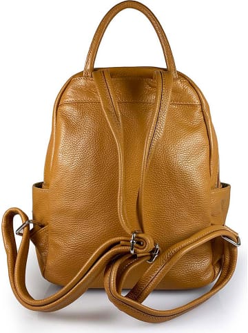 ORE10 Leder-Rucksack "Panda" in Cognac - (B)25 x (H)30 x (T)17 cm