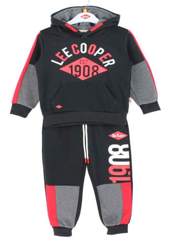 Lee Cooper Jogginganzug in Schwarz/ Grau