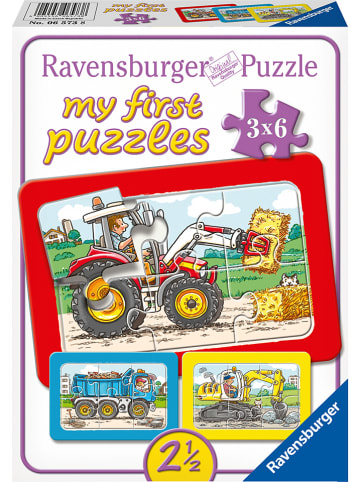 Ravensburger 3x6tlg. Puzzle "Bagger, Traktor und Kipplader" - ab 2 Jahren