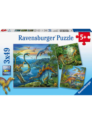 Ravensburger 49-częściowe puzzle (3 szt.) "Fascination with dinosaurs" - 5+