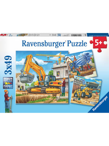 Ravensburger 3x 49-delige puzzel "Groot bouwvoertuig" - vanaf 5 jaar