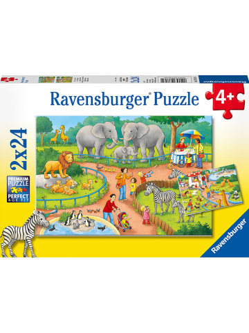 Ravensburger 2x24tlg. Puzzle "Ein Tag im Zoo" - ab 4 Jahren