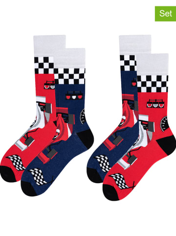 TODO SOCKS 2-delige set: sokken donkerblauw/rood/wit