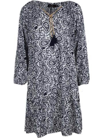 Zwillingsherz Jurk "Luna" donkerblauw/wit