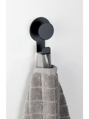 Wenko 2-delige set: wandhaken "Blandas" zwart - (B)5 x (H)7,5 x (D)2,5 cm