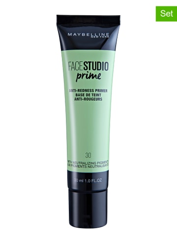 Maybelline 3er-Set: Primer "Face Studio - 30 Anti-Rötungen", 30 ml