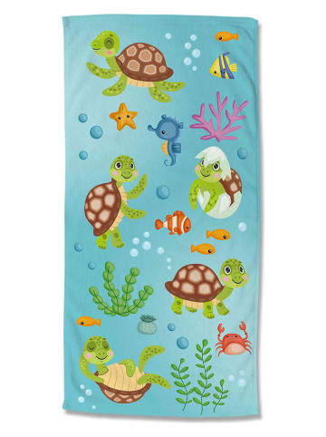 Good Morning Ręcznik plażowy "Turtles" w kolorze turkusowym