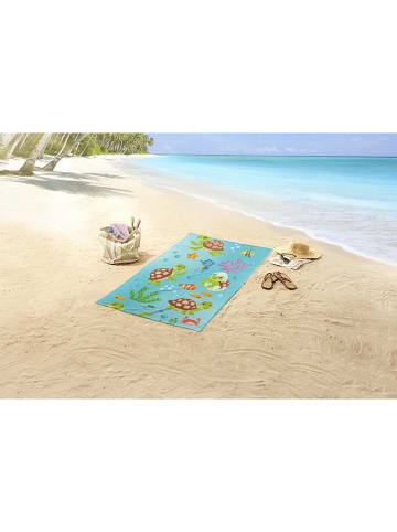 Good Morning Ręcznik plażowy "Kids - Nr 30062" w kolorze błękitnym ze wzorem