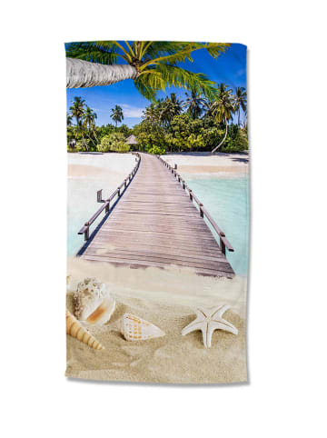 Good Morning Strandtuch "Moana" in Hellblau/ Beige/ Grün