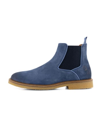 TRAVELIN' Leder-Chelsea-Boots "Glasgow" in Blau