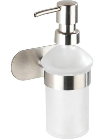 Wenko Zeepdispenser zilverkleurig/transparant - (B)10 x (H)16,5 x (D)10,5 cm