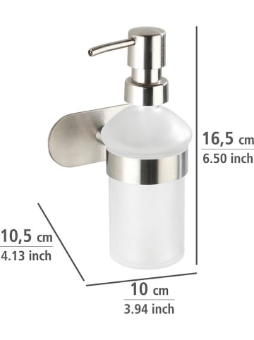 Wenko Zeepdispenser zilverkleurig/transparant - (B)10 x (H)16,5 x (D)10,5 cm