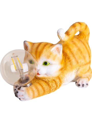 näve LED-Solar-Dekoleuchte "Katze" in Orange - (B)25 x (H)15 x (T)11 cm