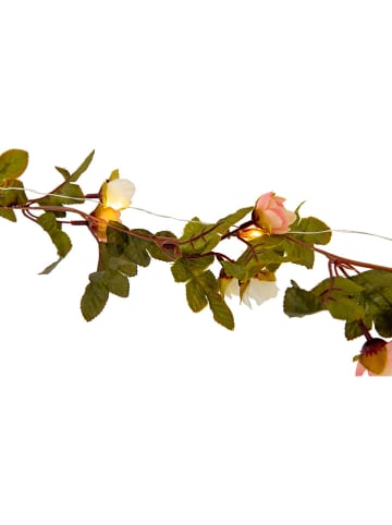 näve LED-Lichterkette "Röschen" in Grün/ Rosa - (L)420 cm