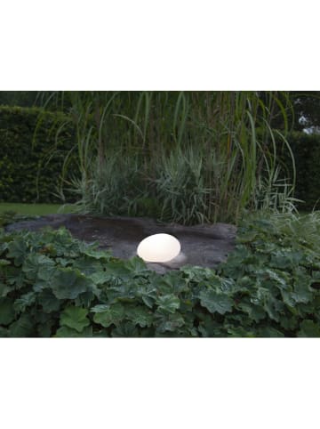 STAR Trading LED-Solar-Dekoleuchte "Globy" in Weiß - (L)27 x (B)13 cm