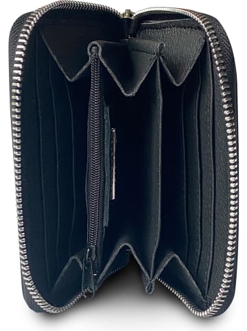 Mia Tomazzi Skórzany portfel "Porta Mini" w kolorze czarnym - 10,5 x 15 x 2,5 cm