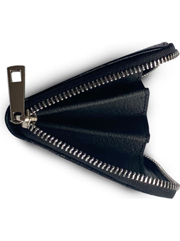 Mia Tomazzi Leren portemonnee "Porta Mini" zwart - (B)10,5 x (H)15 x (D)2,5 cm