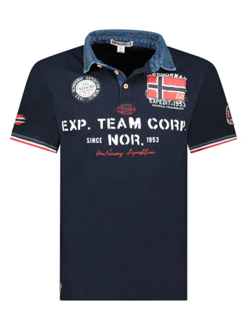 Geographical Norway Koszulka polo "Koptaine" w kolorze granatowym