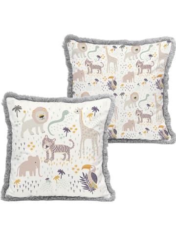 The Wild Hug Kissenhülle "Africa" in Grau - (L)45 x (B)45 cm