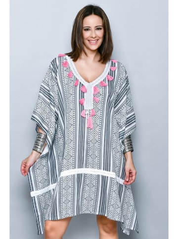 Tarifa Kleid in Weiß/ Dunkelblau