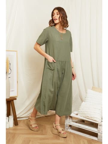Rodier Lin Leinen-Kleid in Oliv