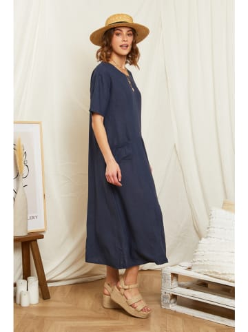 Rodier Lin Leinen-Kleid in Dunkelblau