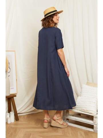 Rodier Lin Leinen-Kleid in Dunkelblau