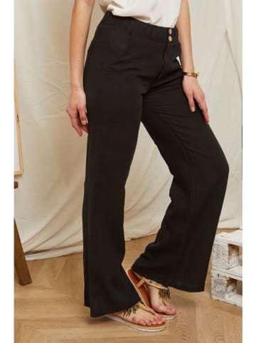 Rodier Lin Lniane spodnie w kolorze czarnym