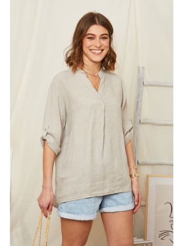 Rodier Lin Leinen-Bluse in Taupe