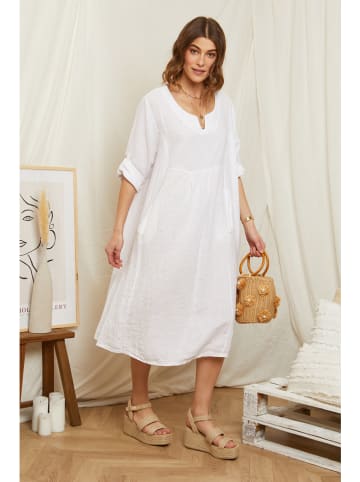 Rodier Lin Leinen-Kleid in Weiß