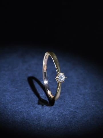 ATELIER DU DIAMANT Gouden ring "Solitaire envoûtant" met diamant