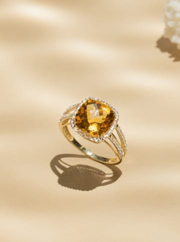 ATELIER DU DIAMANT Złoty pierścionek "Divine" z diamentami